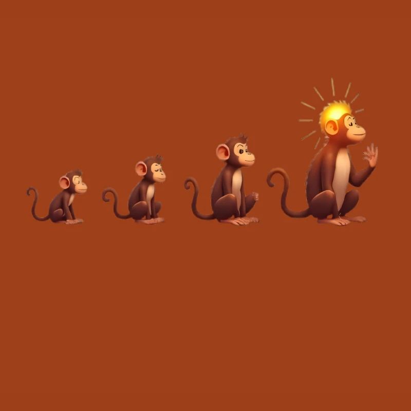 Evolution der Affen mit Sonnenkopf