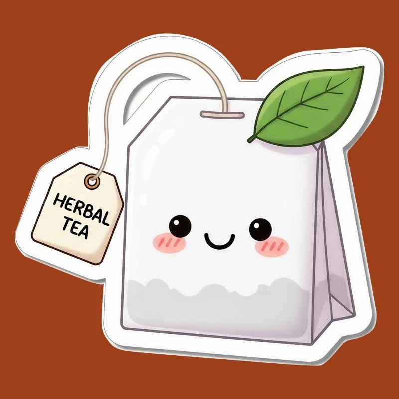Kawaii Kräutertee Beutel Illustration