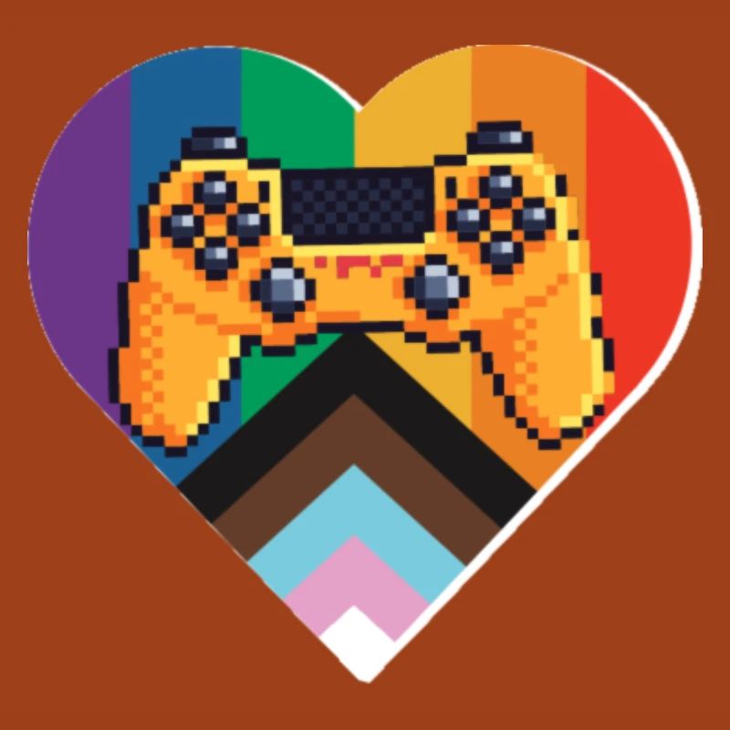Pixel-Controller Herz im Regenbogen