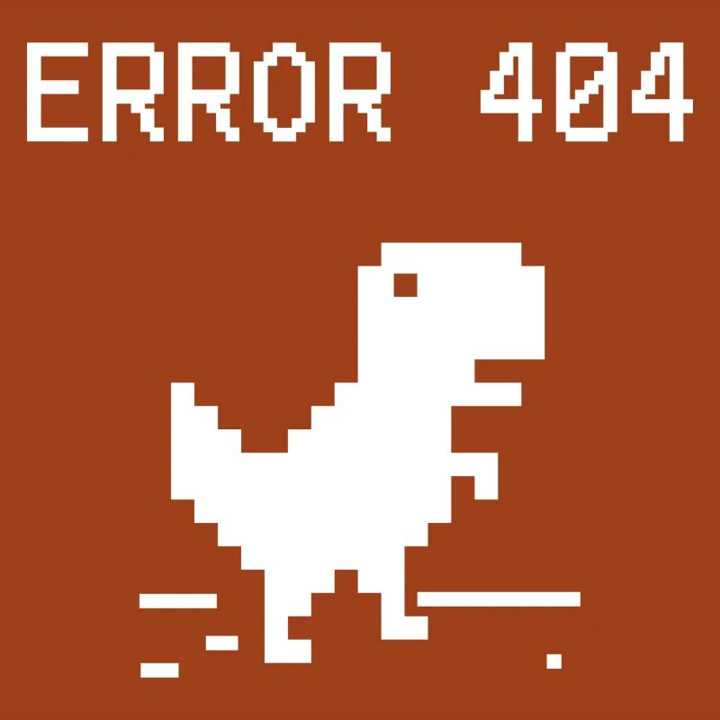 Pixel Dino 404 Error Tee