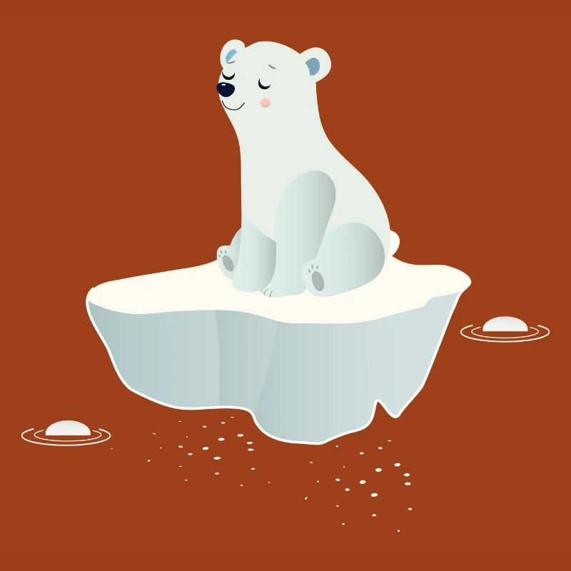 Träumender Eisbär auf einer Eisscholle