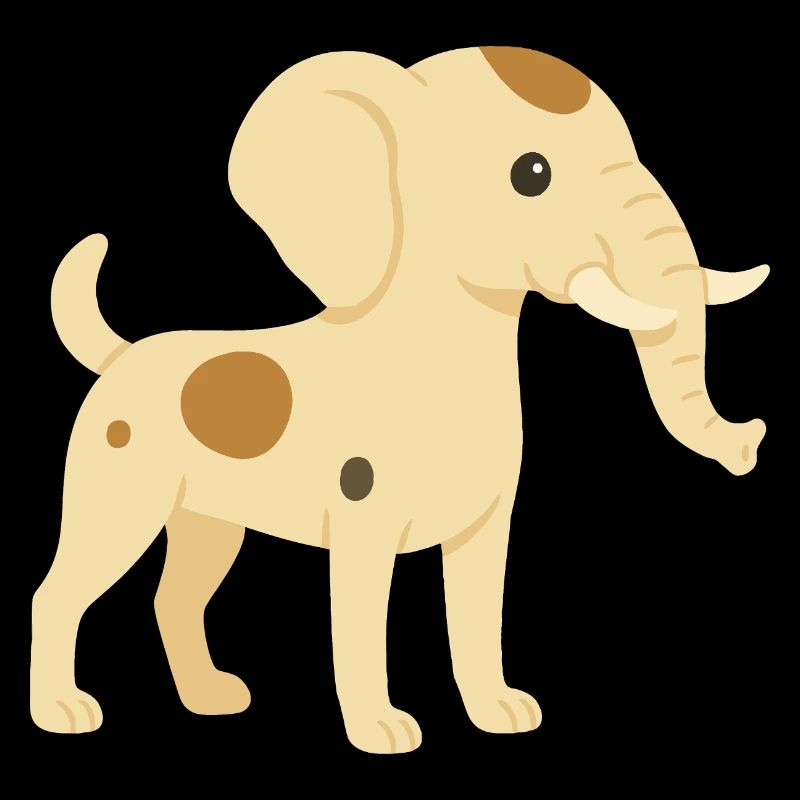 Eléphant chien jack russel