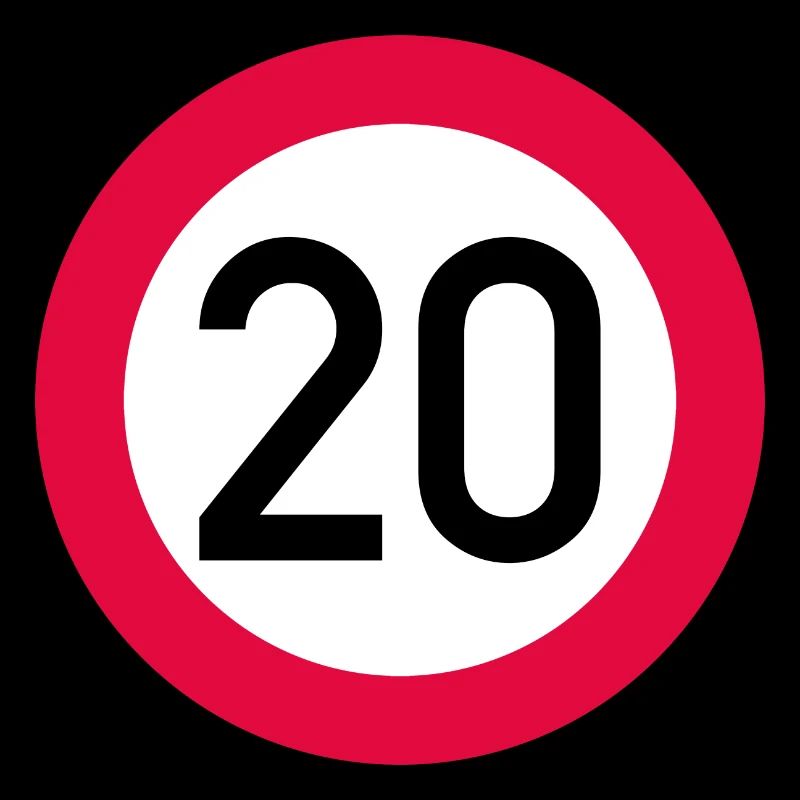 20 ans Attention ! Panneau de signalisation 20 km/h