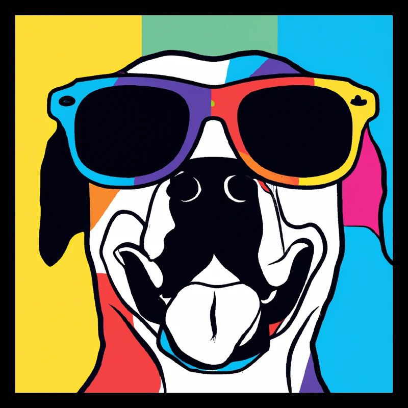 Vibrant Sunglass Pup Pop Art