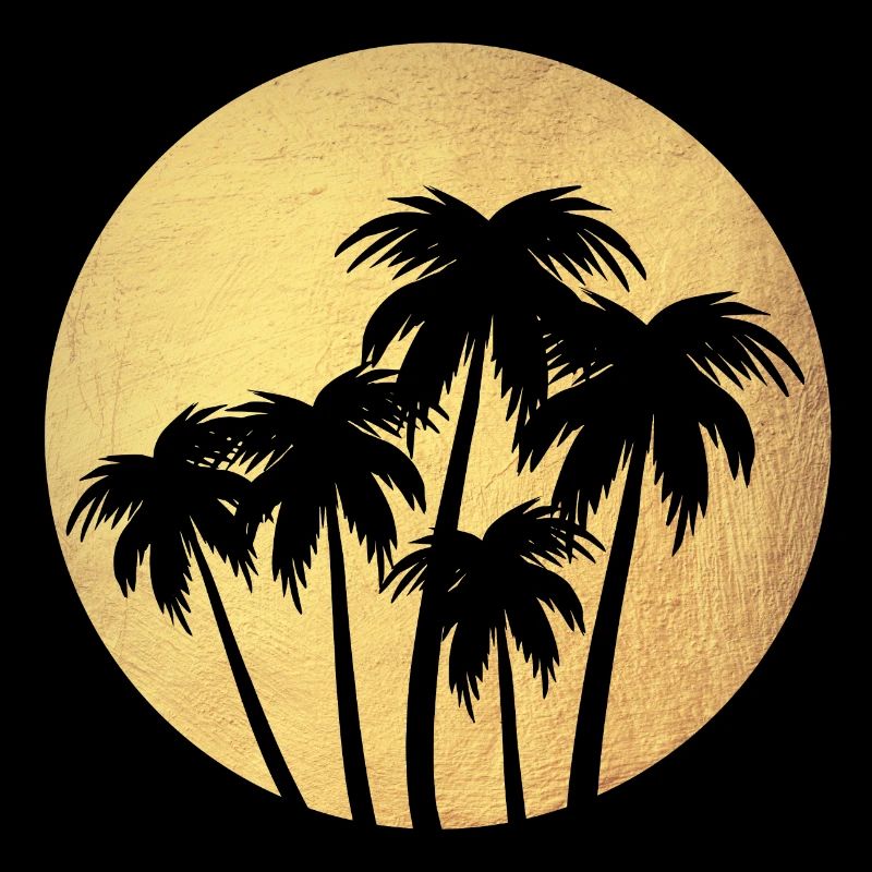 Cercle Or Palmiers Vacances De Luxe Rond Chill Mers du Sud