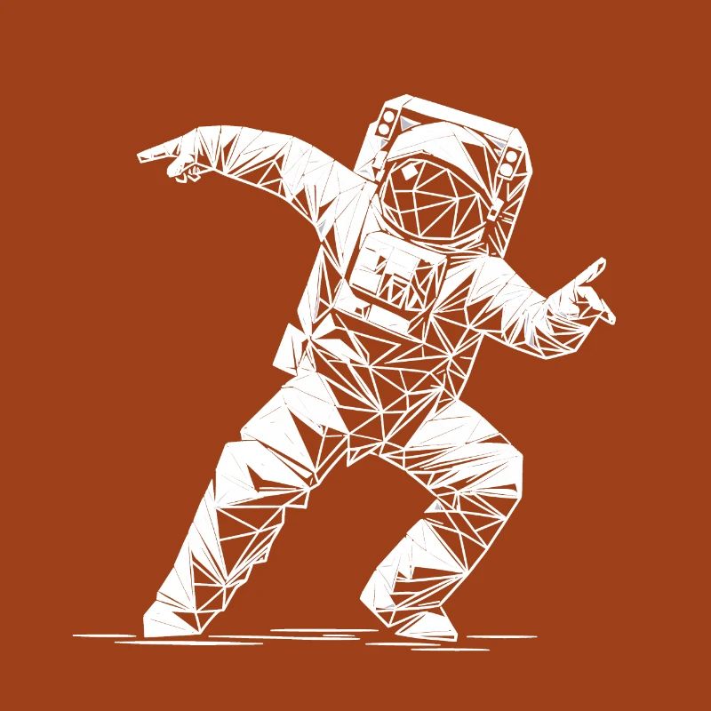 Danse géométrique en combinaison spatiale