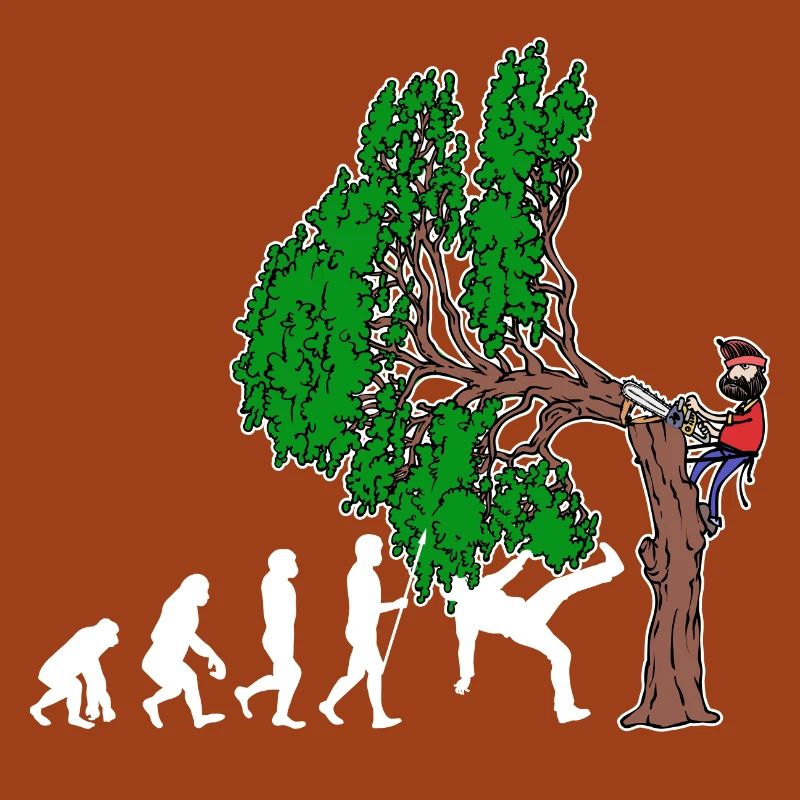 Baum Evolution Holzarbeit Holzfäller Baumfäller