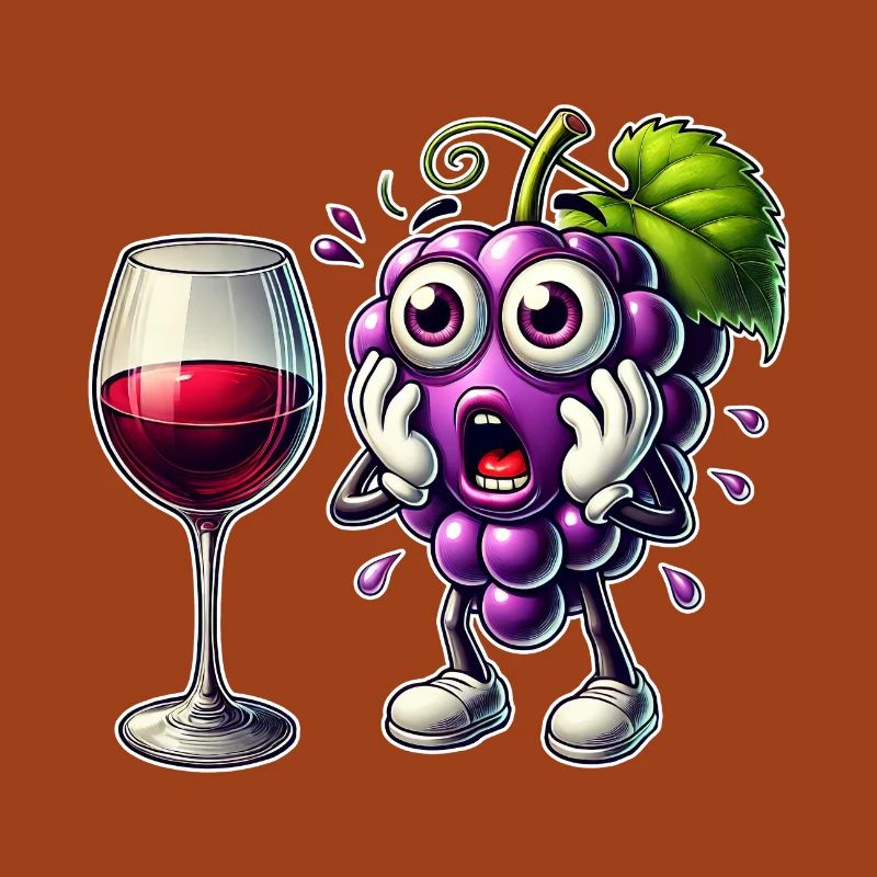 Funny wine grape design