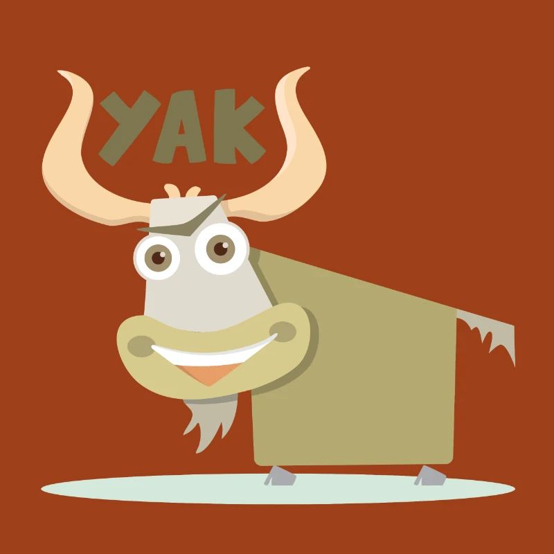 Fröhliche und farbenfrohe Illustration eines Yaks