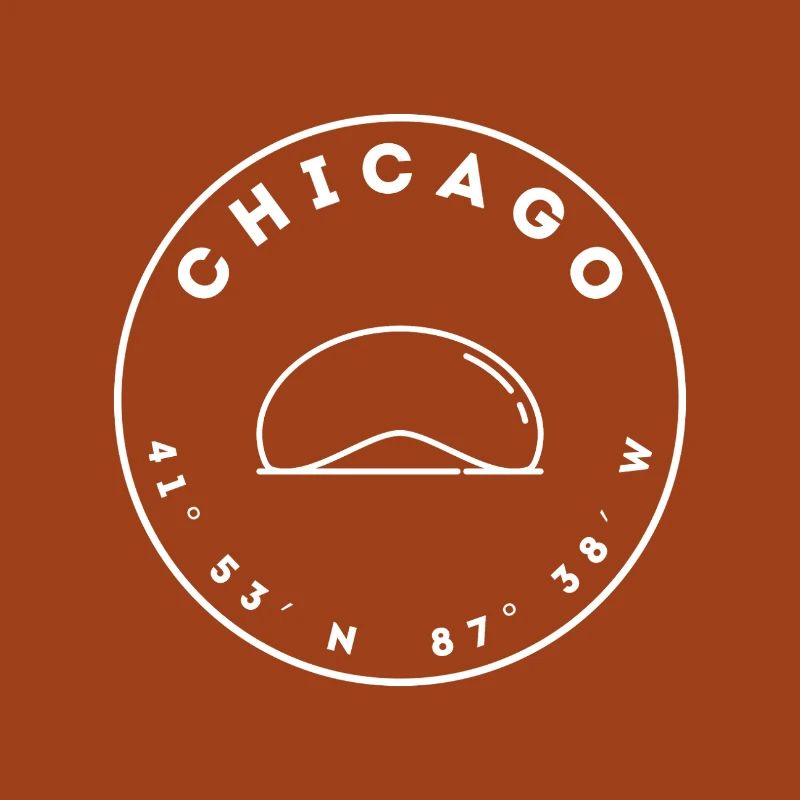 Chicago with "The Bean" and coordinates