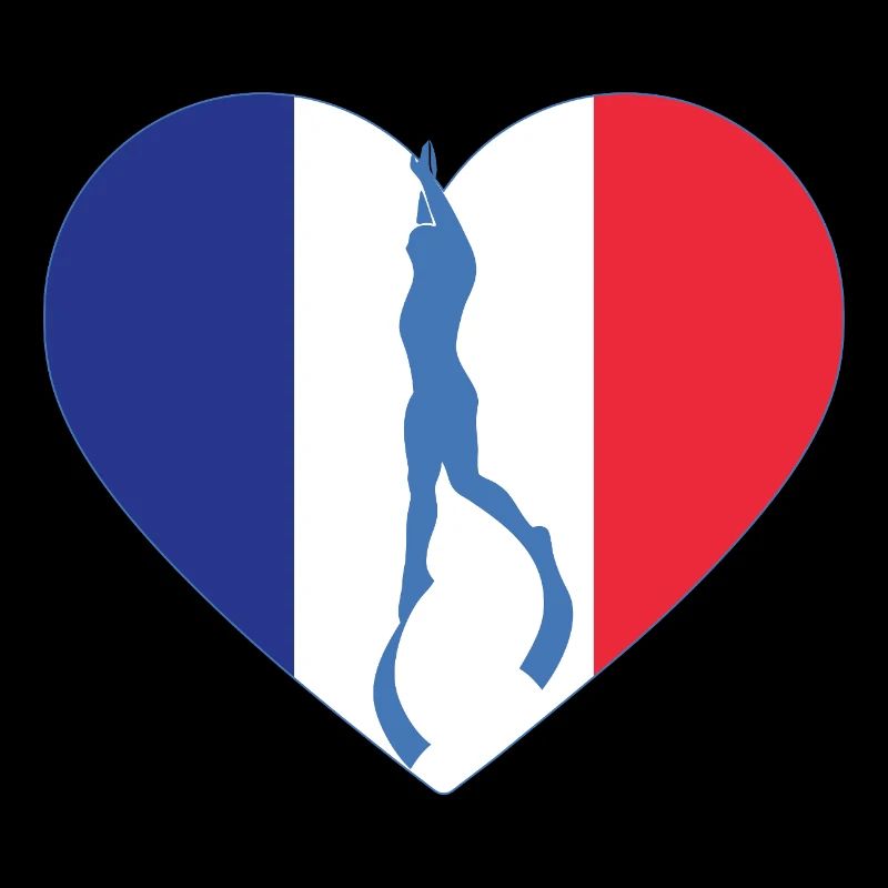 Frankreich Freitauchen Herz Flagge