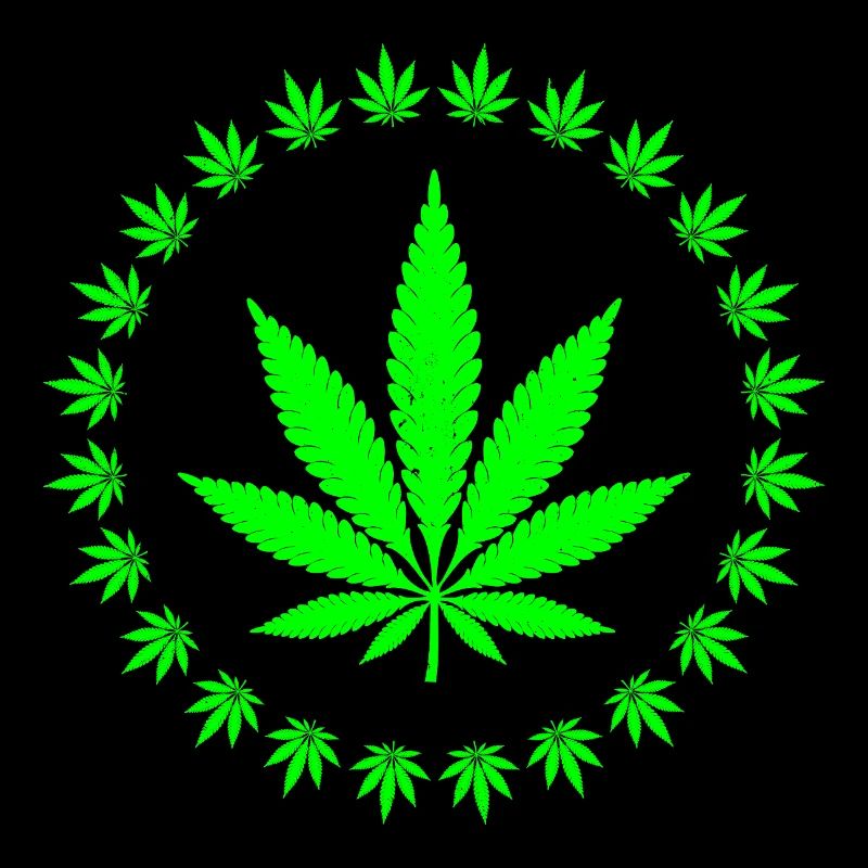 Bague en forme de feuille de cannabis vert vif