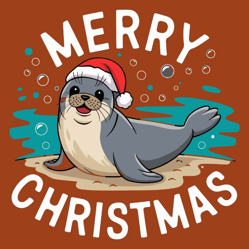 Joyeux Noël Mignon Phoque de Noël