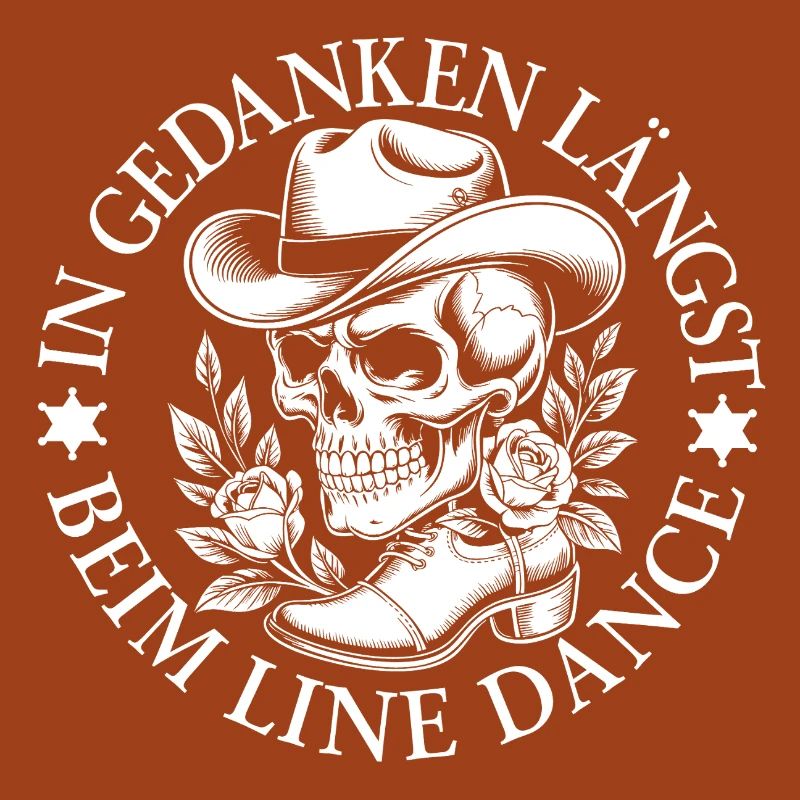 Skeleton in line dance style
