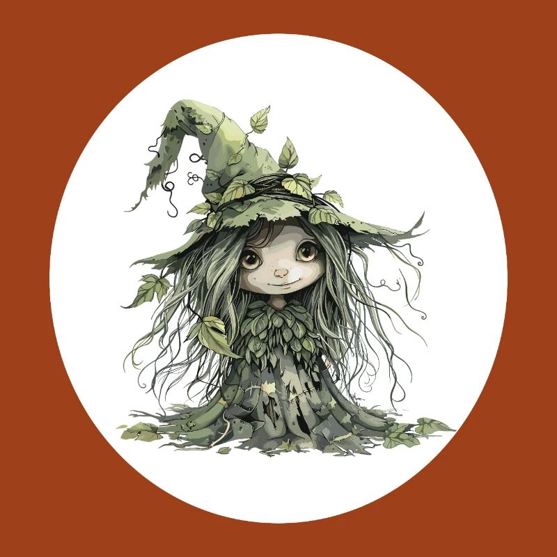 Gobelin fée de la forêt dans la forêt de feuilles