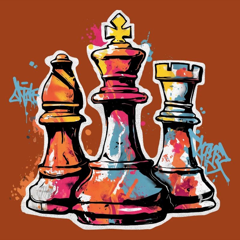 Cadeau de figurines graffiti d’échecs pour hommes