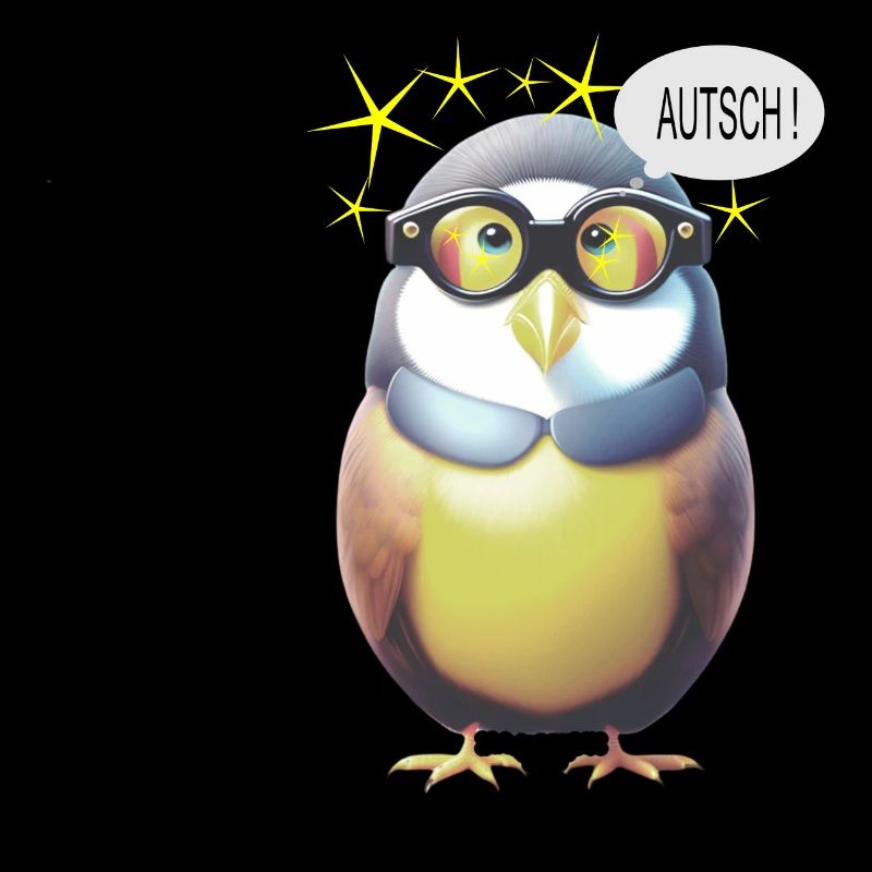 Lustiger Vogel mit Brille