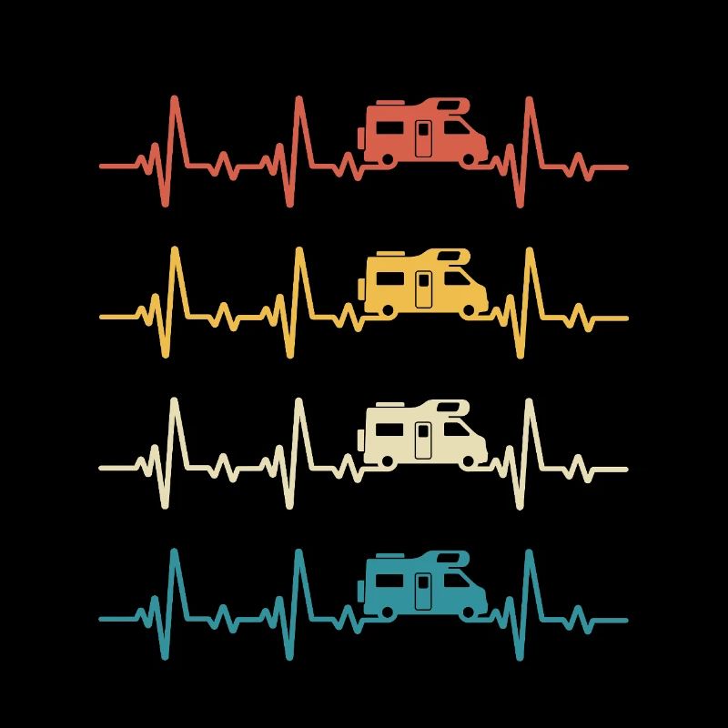 Retro Campervan Heartbeat Camping