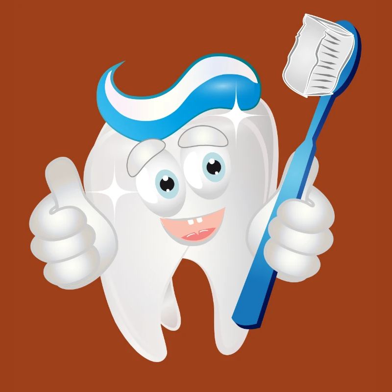 radiant white tooth with toothpaste as a comic