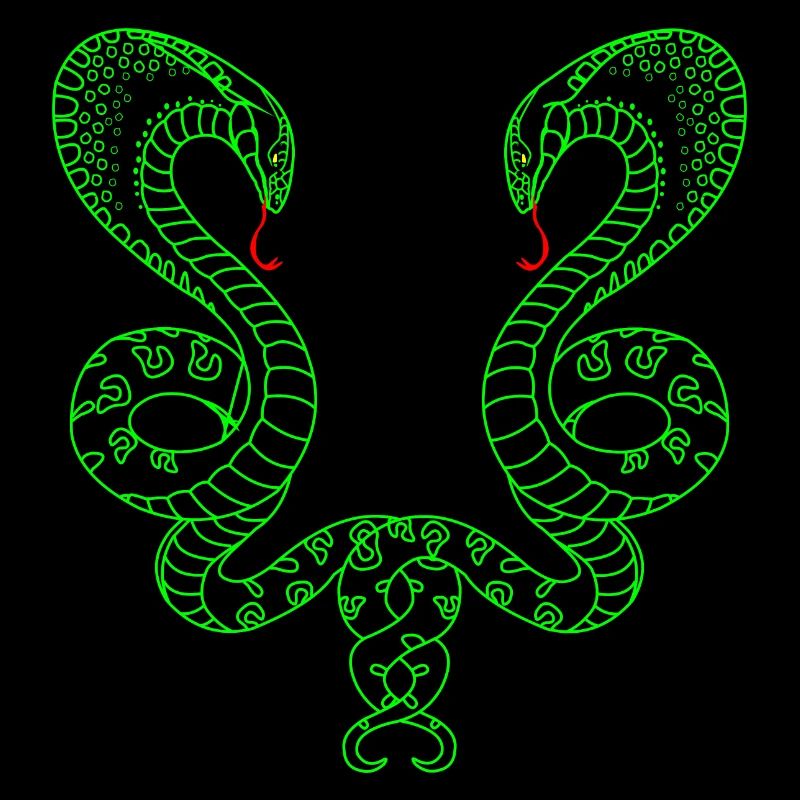 Zwei grüne Schlangen