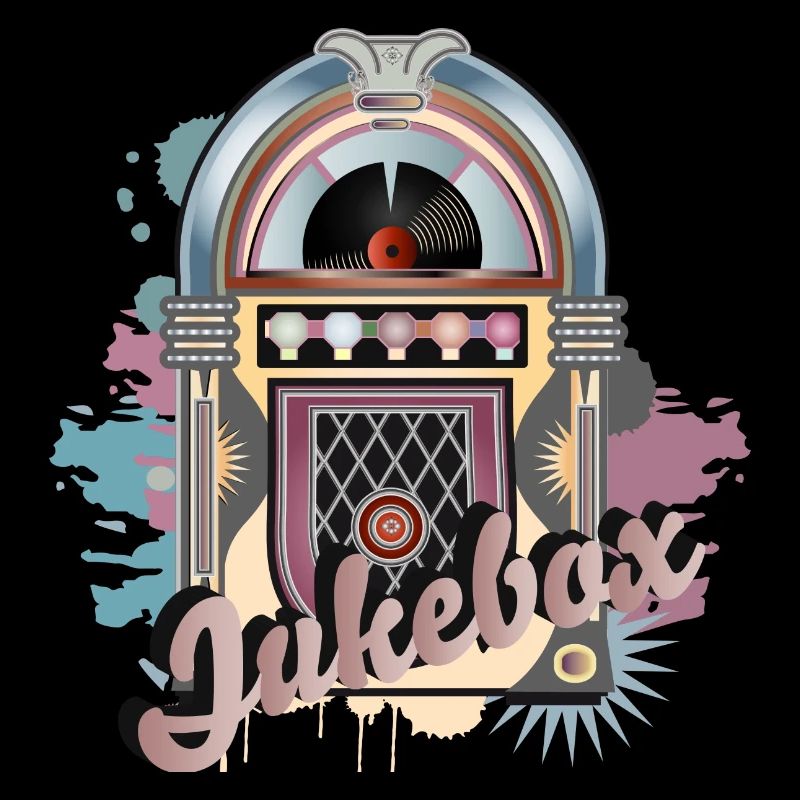 Jukebox au look graffiti rétro avec lettrage