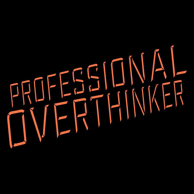 Professional Overthinker Funny Brooding Anxiety Logo