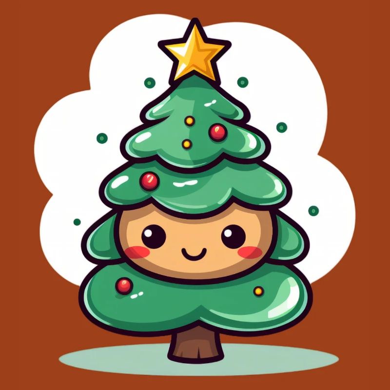 Conception de mascotte d’arbre de Noël mignon