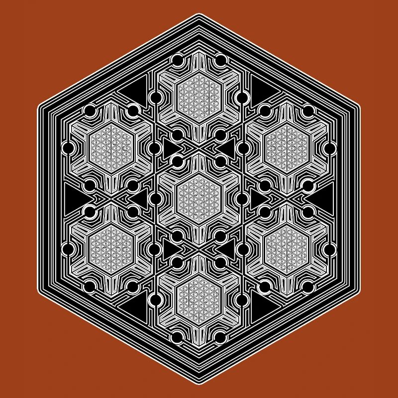 Psytrance Goa Techno Rave Geometry Hexagon Pattern