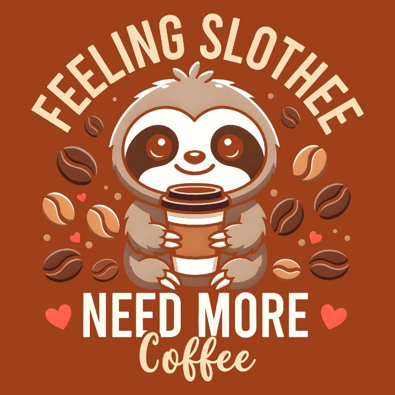 Feeling Slothee Need More Coffee Sloth 