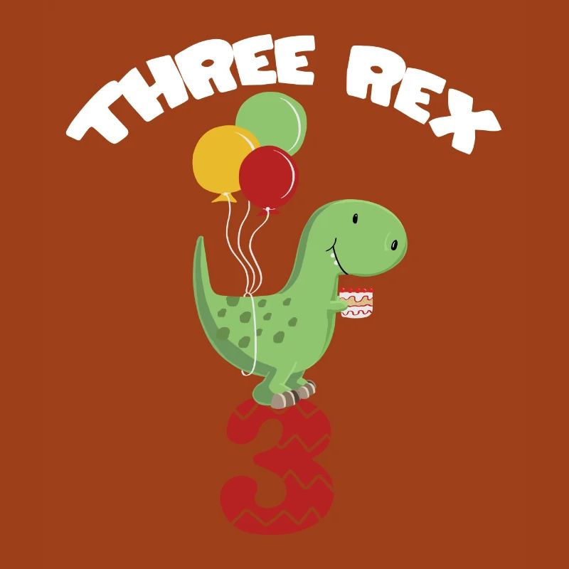 Three Rex - Third Birthday Boy - 3 years