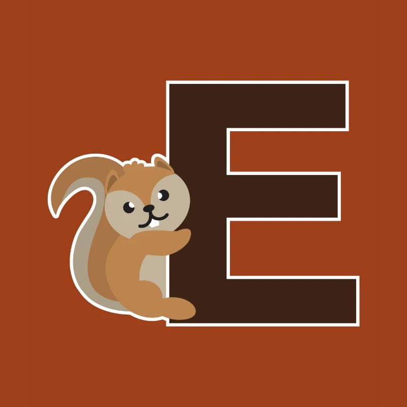 Ein E wie das Eichhörnchen das an dem E hängt
