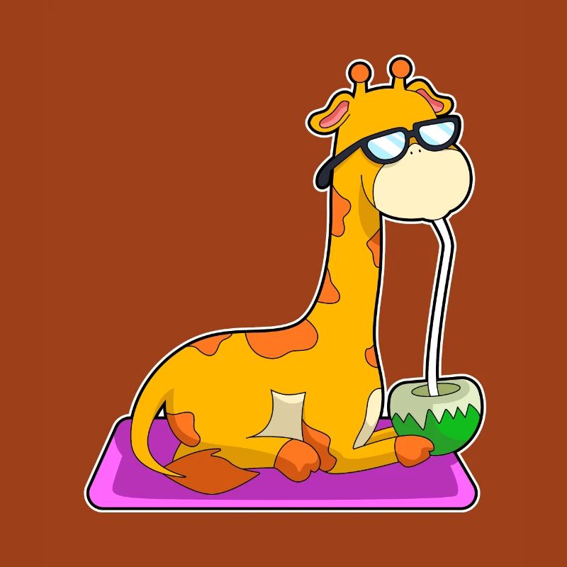 Giraffe mit Kokosnuss