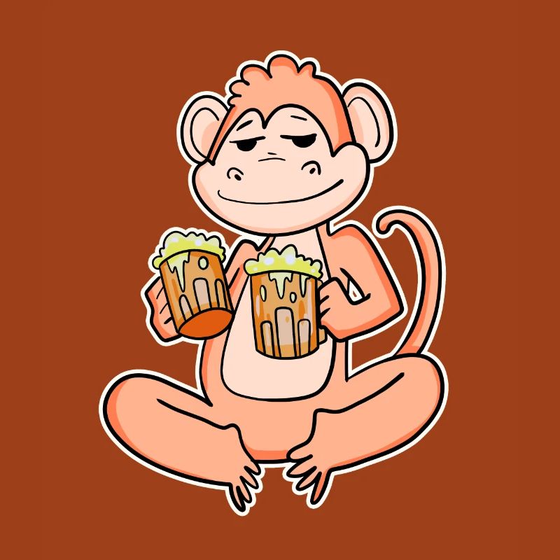 Monkey with beer