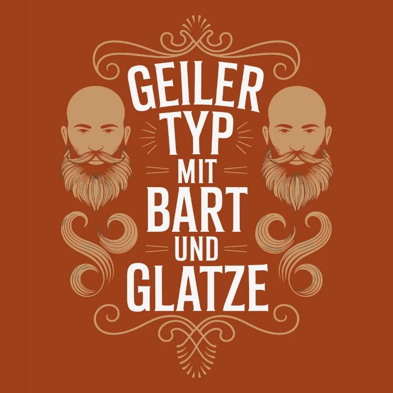 Geiler Typ Mit Bart & Glatze Glatzkopf Bartträger