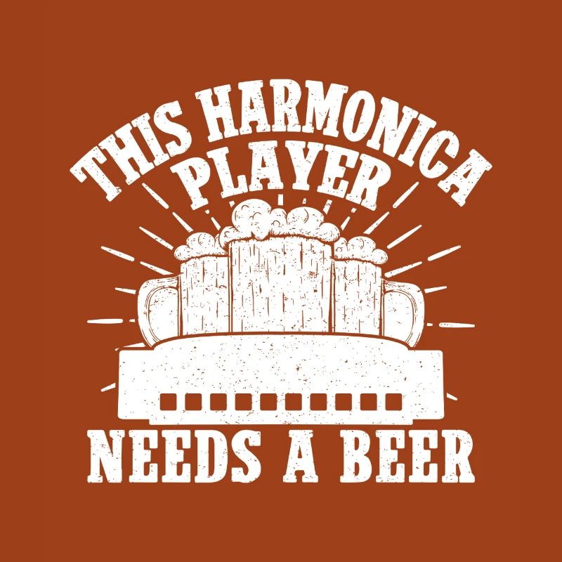 Harmonica Musican Needs A Beer Harmonica