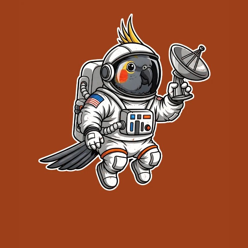 oiseau de l’espace astronaute calopsitte