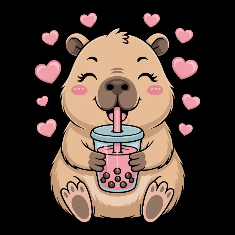 Kawaii Bubble Tea Capybara Boba Tea
