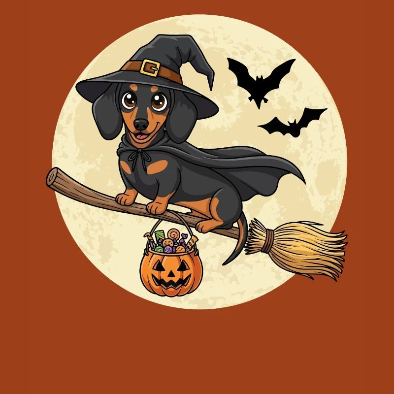 Teckel mignon sorcière Halloween