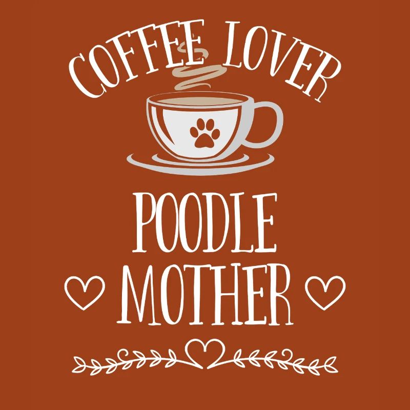 Mère caniche amoureuse du café