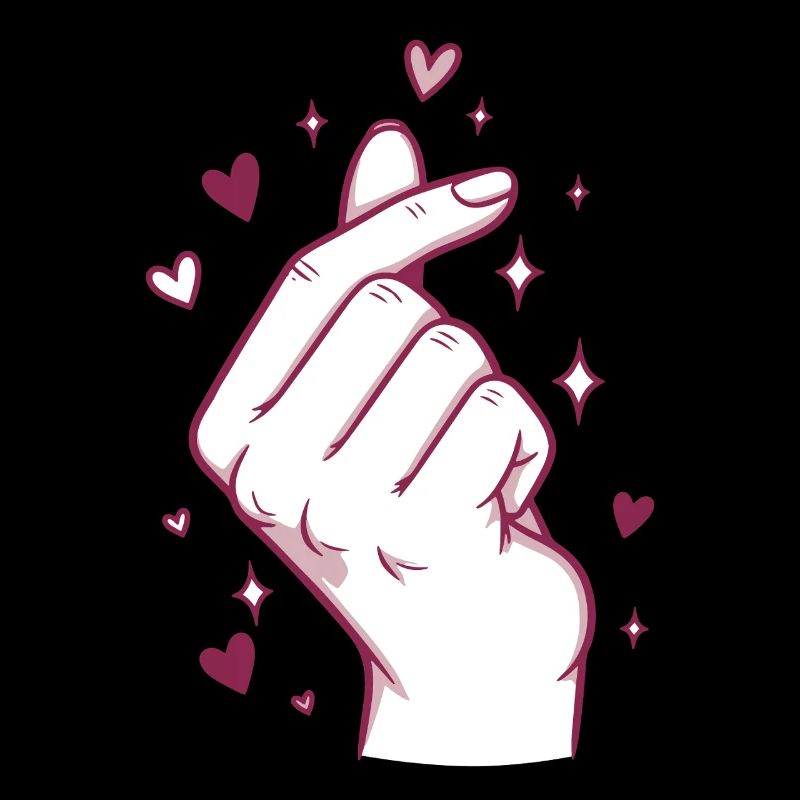 Kpop Musique coréenne Doigts mignons Cœur Amour Corée