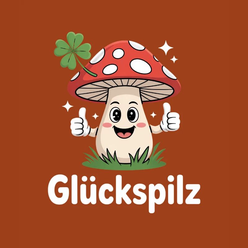 Lucky Funny Toadstool with Shamrock