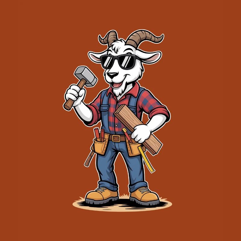 Cool Carpenter Goat Craftsman Carpenter
