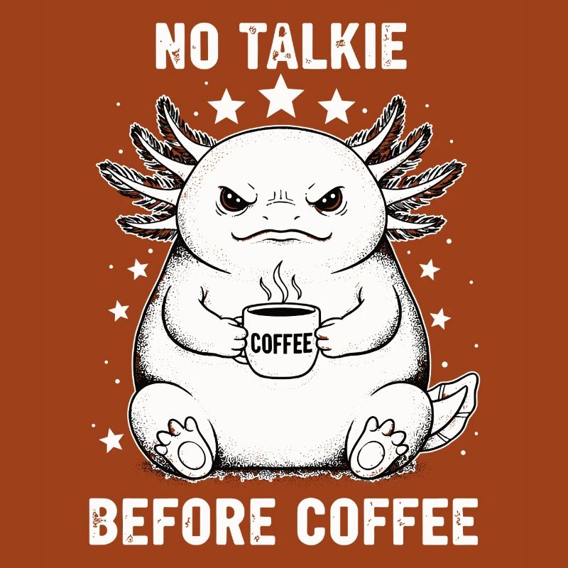 Pas de conversation devant un axolotl amateur de café