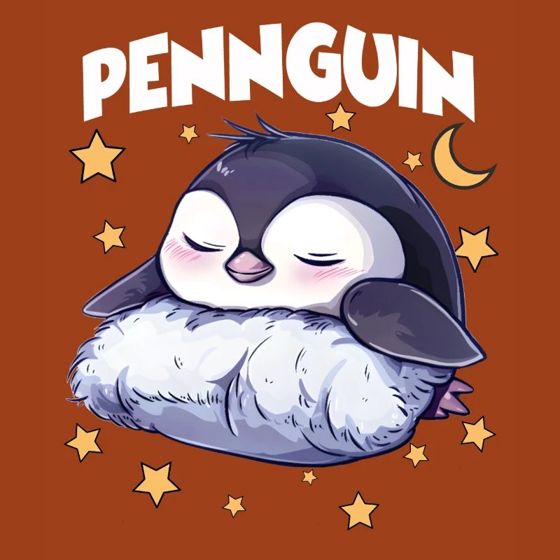 Pinguin Pennguin Pyjama Langschläfer Morgenmuffel 