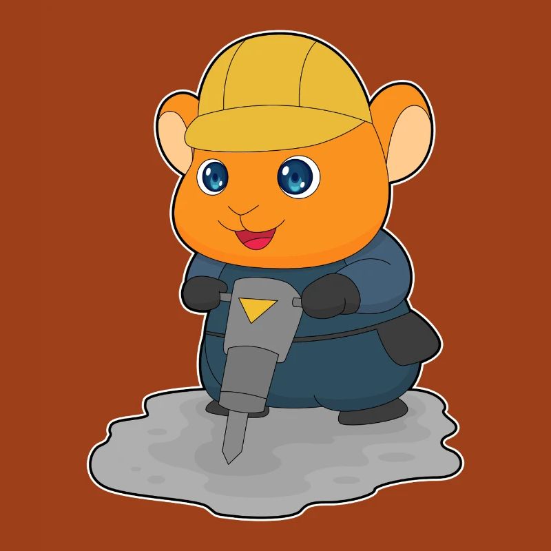 Hamster Construction Worker Jackhammer Construction Site