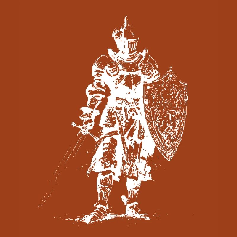 Iron Knight Silhouette on Shield