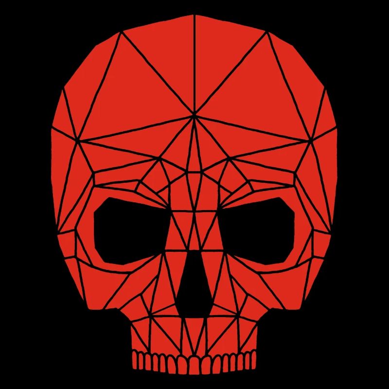 Roter Roboterschädel