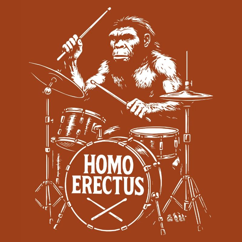Homo Erectus Singe progressif avec tambours cadeau
