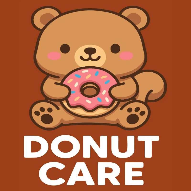 Cuddly bear with donut accessory