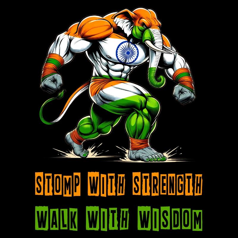 Inde Eléphant Couleurs nationales Design